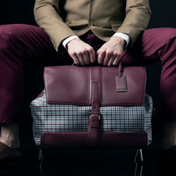 🧳Brioni Leather/Silk Weekender ✈Jet Bag MSRP$5500 - Picture 2 of 8